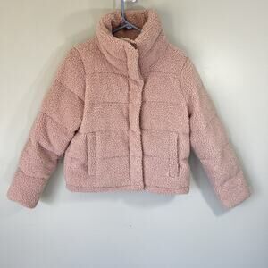 Abercrombie & Fitch Pink Teddy Sherpa Puffer Jacket